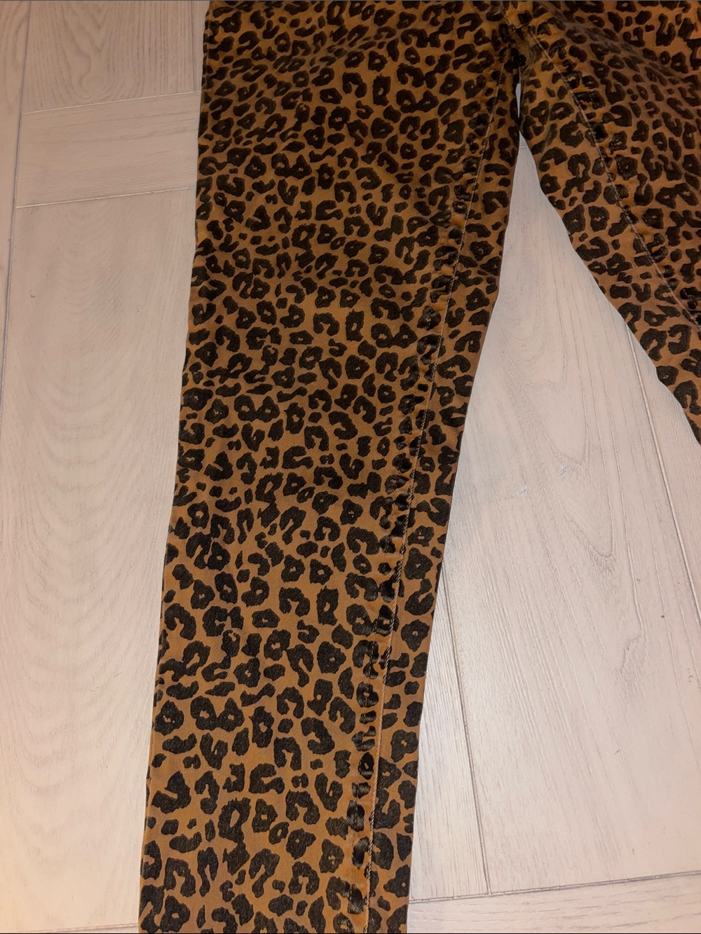 Reba Leopard Print Straight Leg Jeans - Brown and Black - Picture 2 of 6